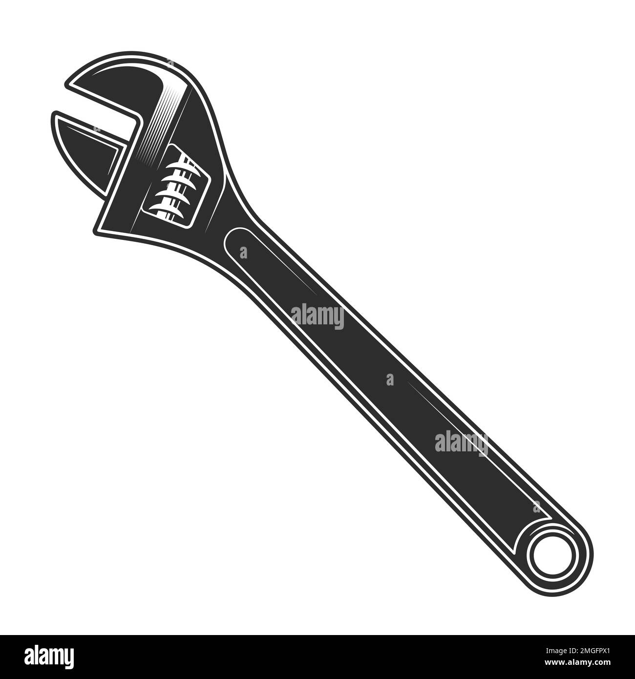 Wrench tools icon. Plumbing Key tool isolated on white background