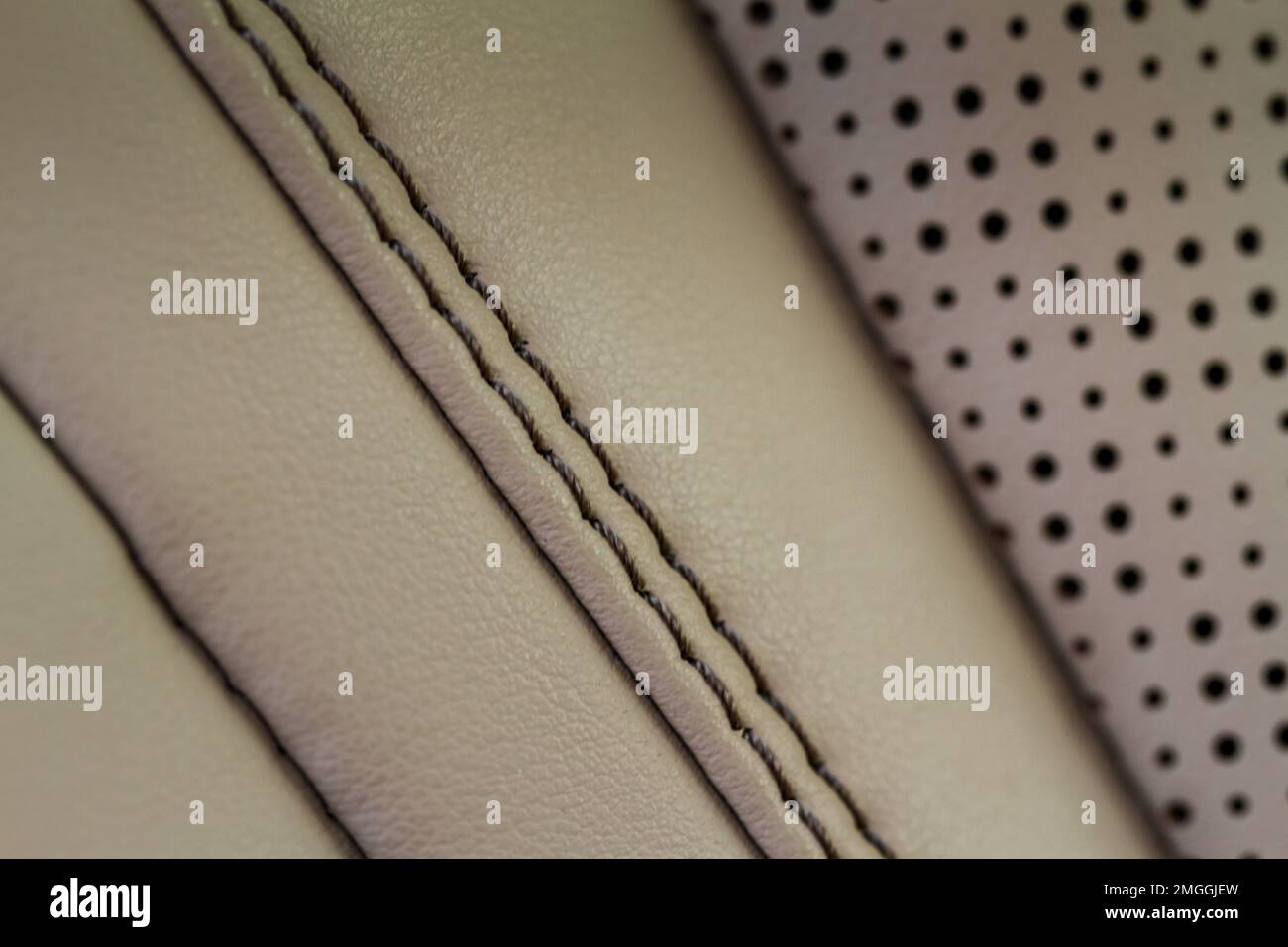 High angle view of modern car fabric seats. Closeup car seat texture