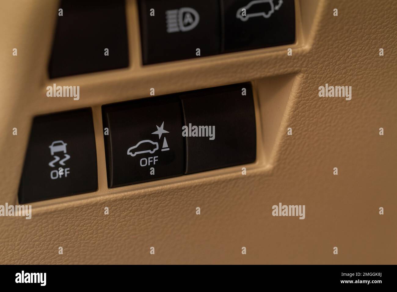 Parking assistance switch. Modern car electronic safety systems