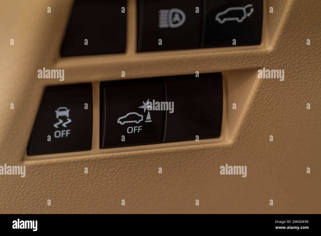 Parking assistance switch. Modern car electronic safety systems