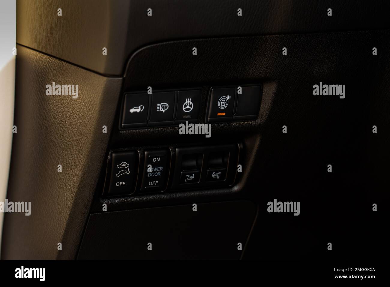 Car automatic high beam switch. Button to raise and lower the light beam Stock Photo Alamy