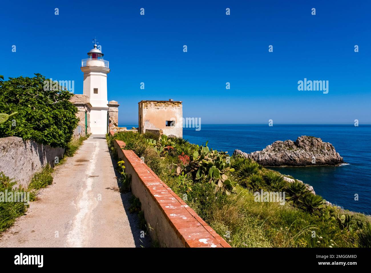Capo Zafferano Lighthouse, Faro di Capo Zafferano, located at the tip