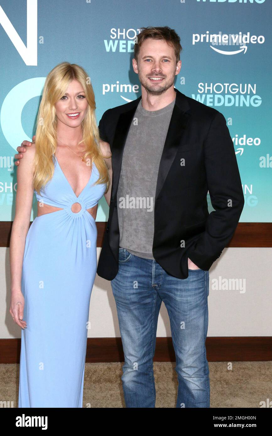 January 18, 2023, Los Angeles, CA, USA: LOS ANGELES - JAN 18: Katherine McNamara, Bradley James at Shotgun Wedding Premiere at the TCL Chinese Theater IMAX on January 18, 2023 in Los Angeles, CA (Credit Image: © Kay Blake/ZUMA Press Wire) EDITORIAL USAGE ONLY! Not for Commercial USAGE! Stock Photo