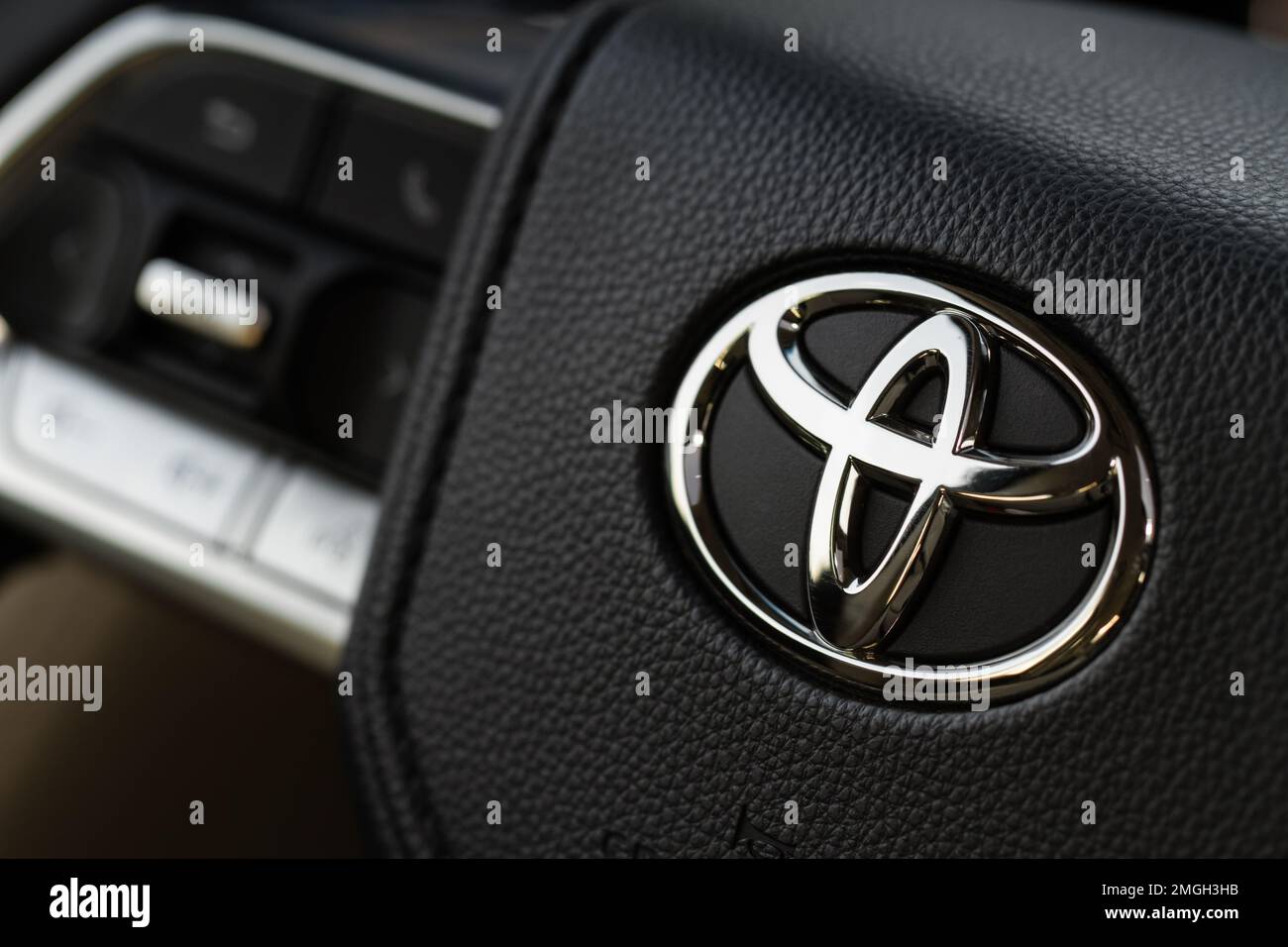 Toyota steering wheel close hi-res stock photography and images - Alamy