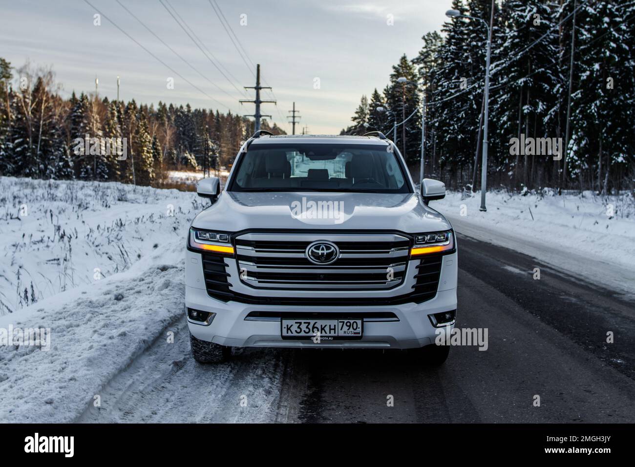 MOSCOW, RUSSIA - DECEMBER 11, 2021 Toyota Land Cruiser 300 (J300), full