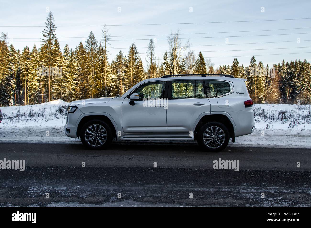 MOSCOW, RUSSIA - DECEMBER 11, 2021 Toyota Land Cruiser 300 (J300), full