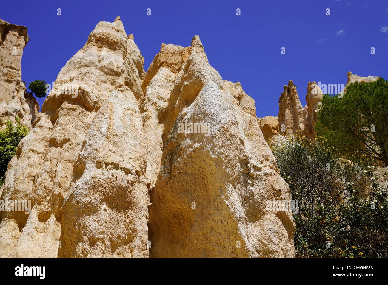 limestone high chimneys formation geologic landscape in Orgues Ille sur ...