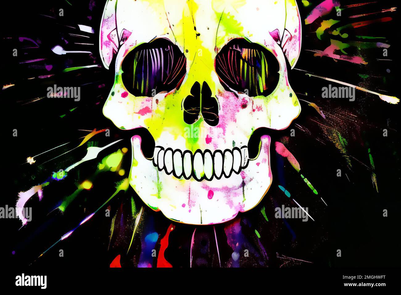 colorful image of a halloween skull Stock Photo