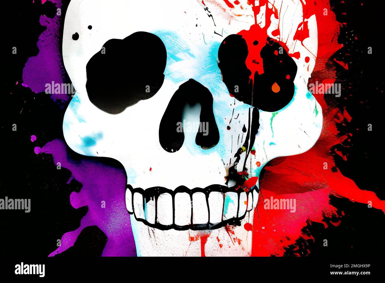 ink style skull Stock Photo