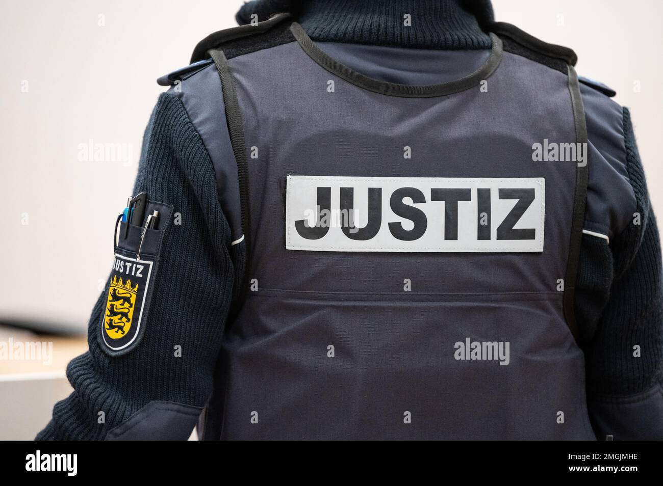 Konstanz, Germany. 26th Jan, 2023. The word "Justiz" (justice) can be