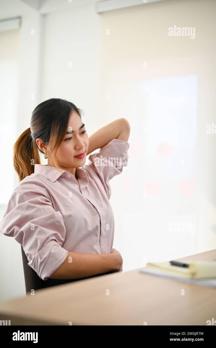 Curated visual reference: Portrait Tired Millennial Asian Businesswoman Or Female Office Worker Photo Inspiration