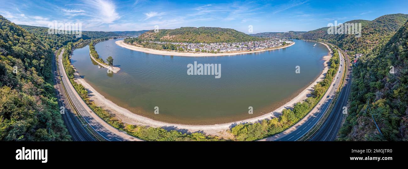 Daytime view of the German town of Stay on the Rhine river during the ...
