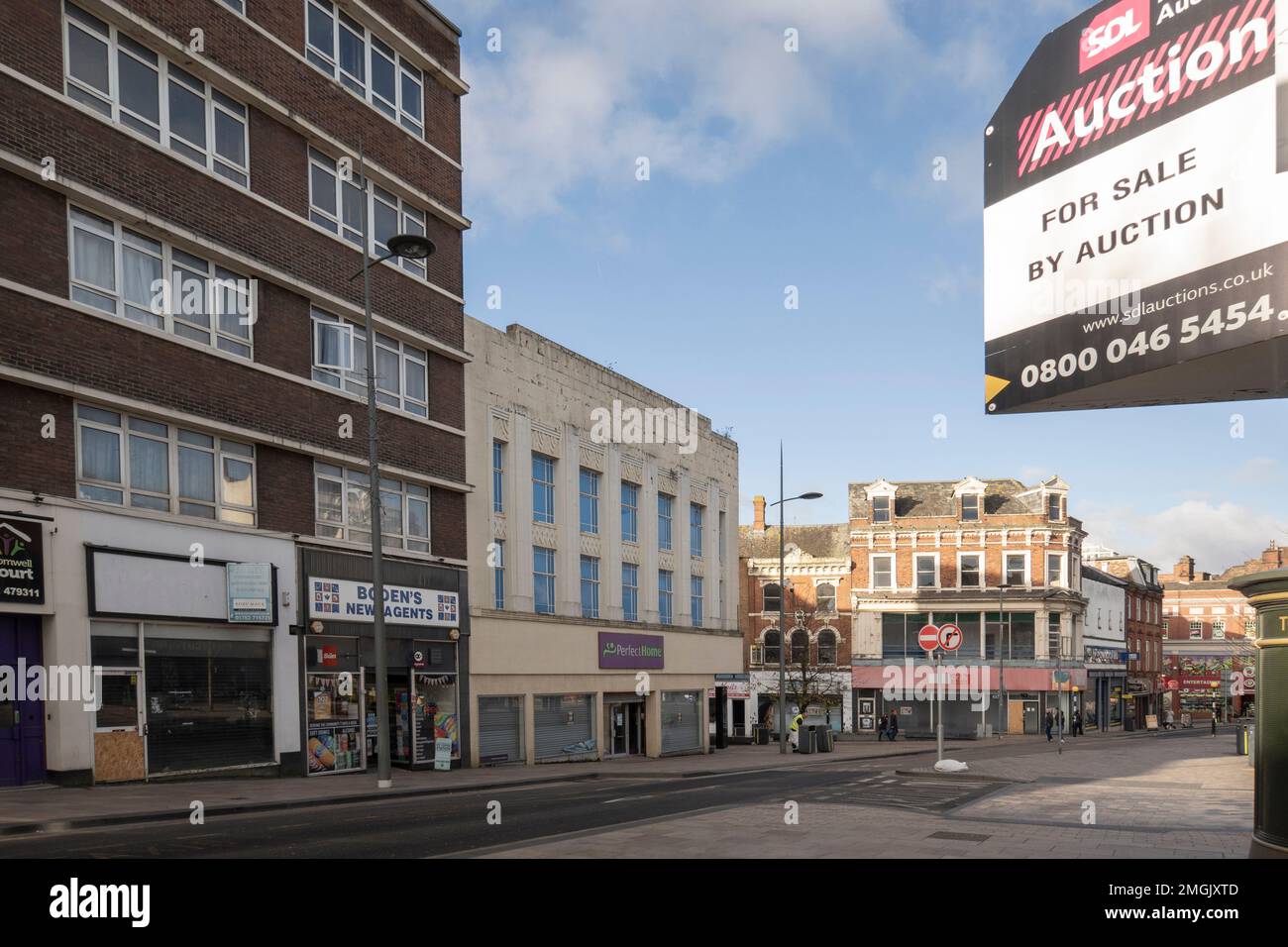 Hanley-Stoke-on-Trent, Staffordshire-United Kingdom June 14, 2022 city centre streets  empty of shoppers due to economic pressure adding to the city c Stock Photo
