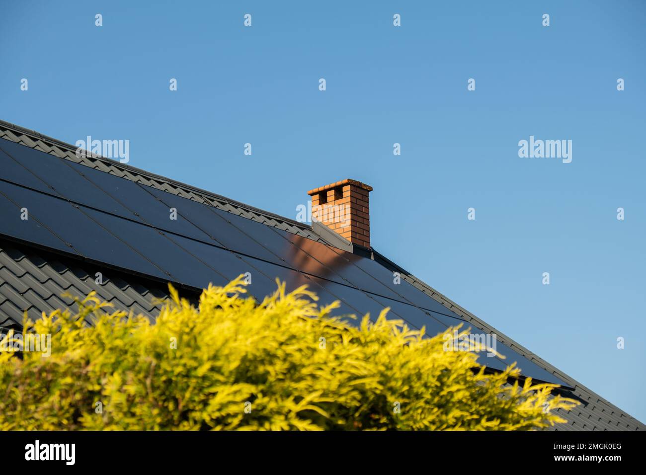New ecologic house with solar panels Alternative to conventional energy ...