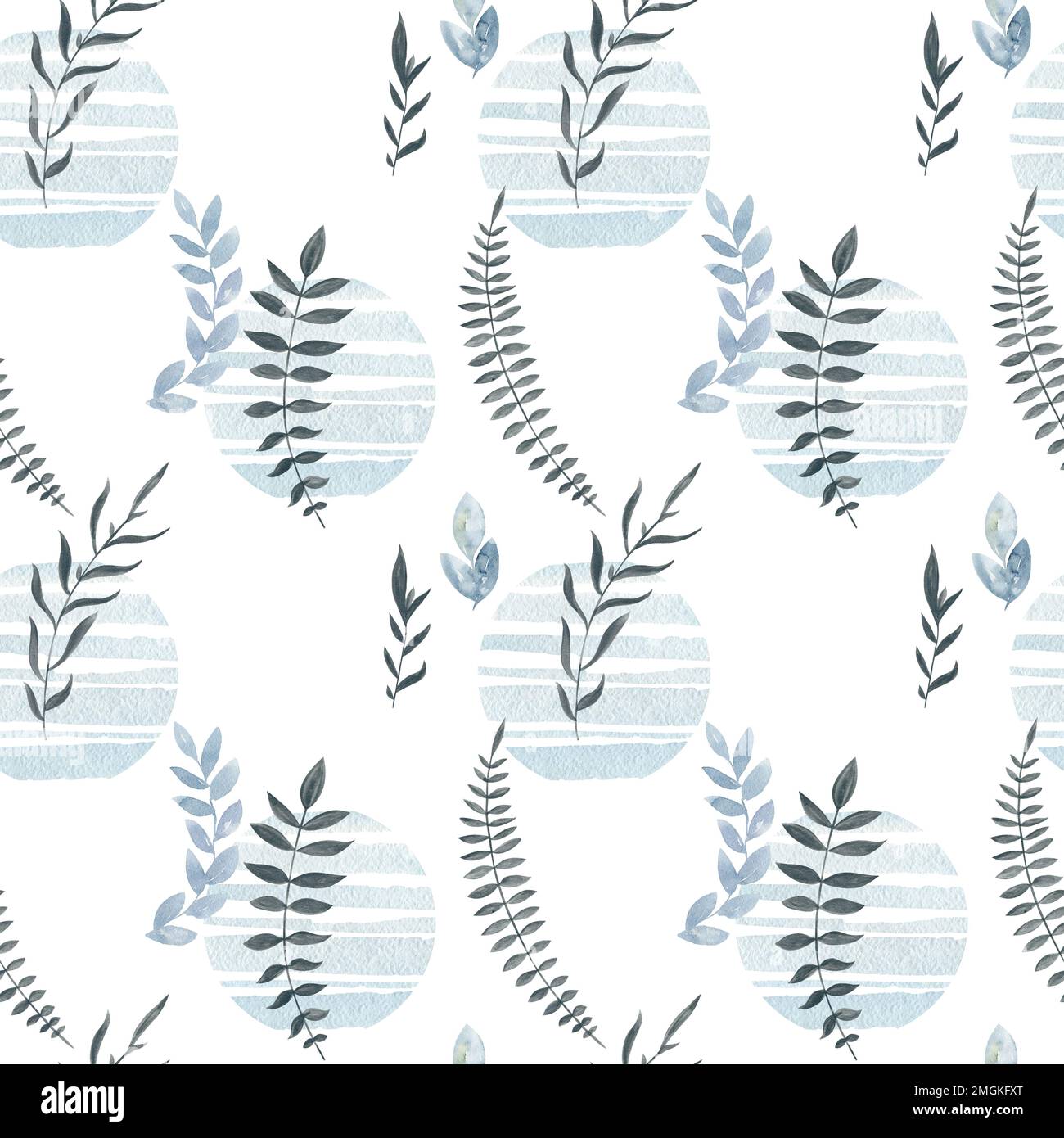 Watercolor seamless pattern with leaves on white background Stock Photo ...