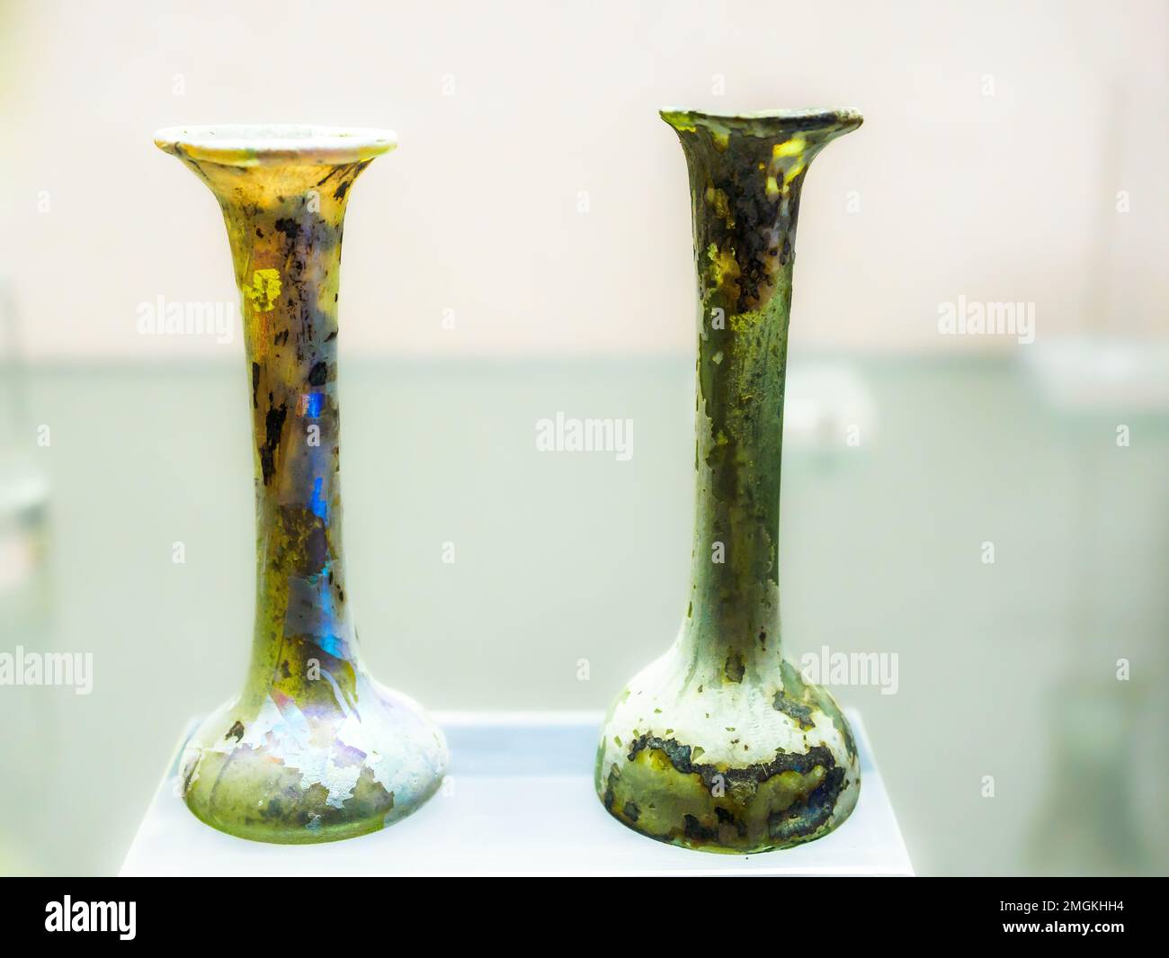 Candle ointments. 5th-6th century AD - Museo Archeologico Regionale Paolo Orsi - Syracuse, Sicily, Italy Stock Photo