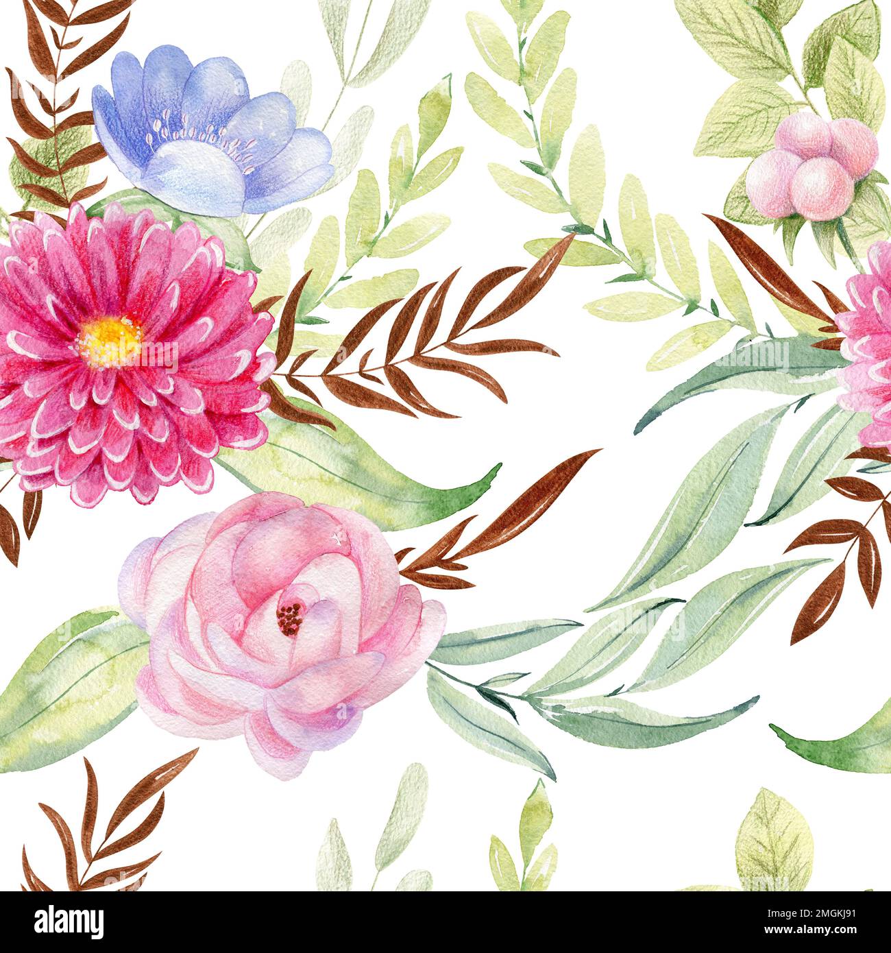 watercolor seamless pattern on the white background Stock Photo - Alamy