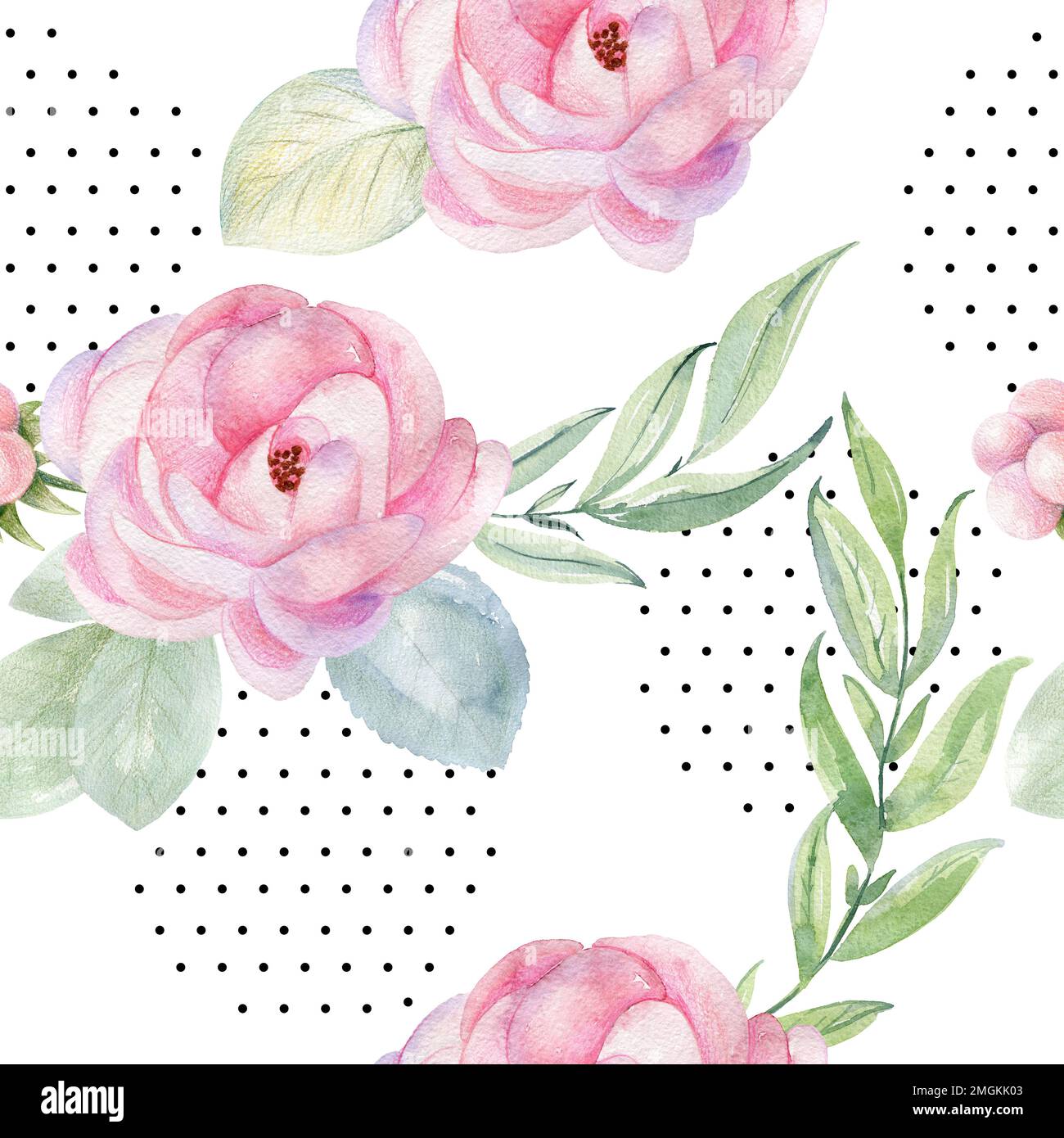 watercolor seamless pattern on the white background Stock Photo - Alamy