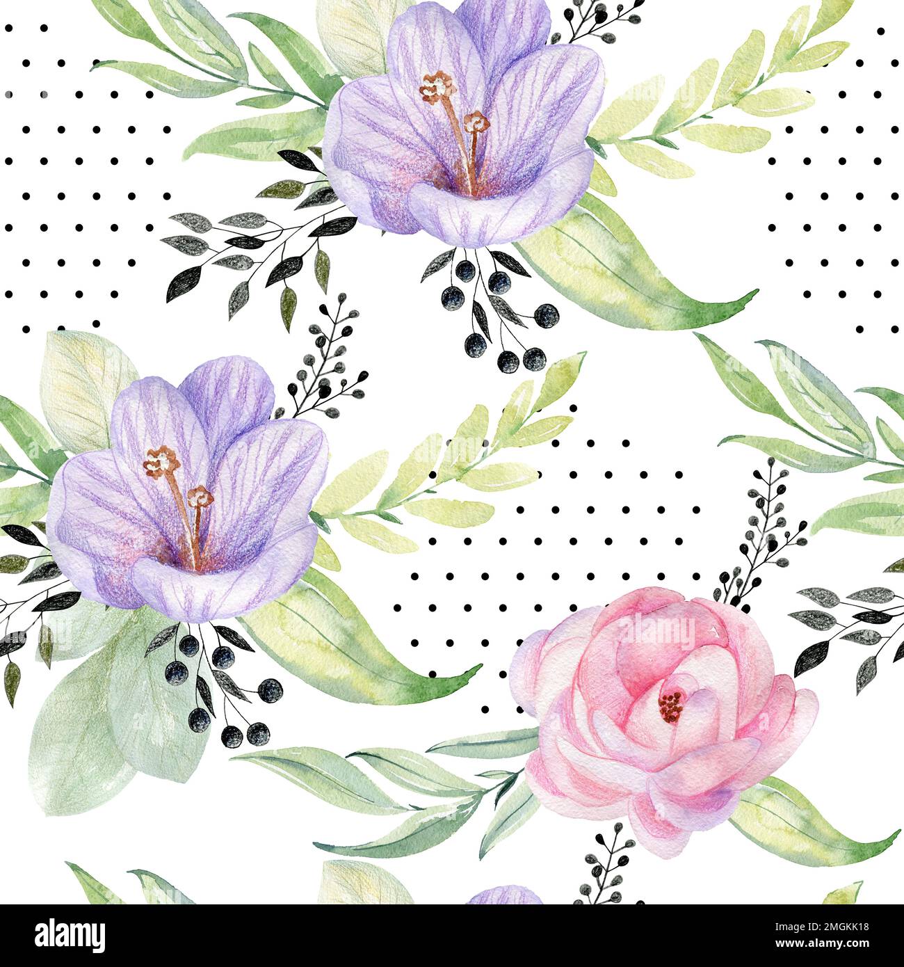 watercolor seamless pattern on the white background Stock Photo - Alamy