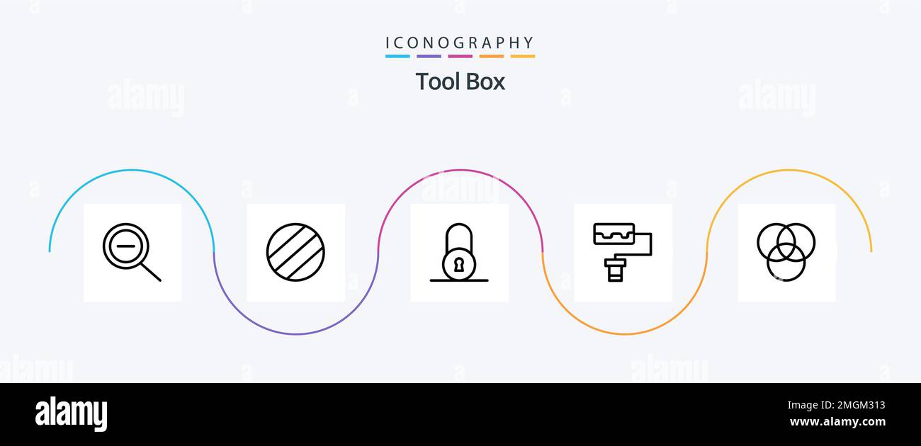 Tools Line 5 Icon Pack Including . rgb. Stock Vector