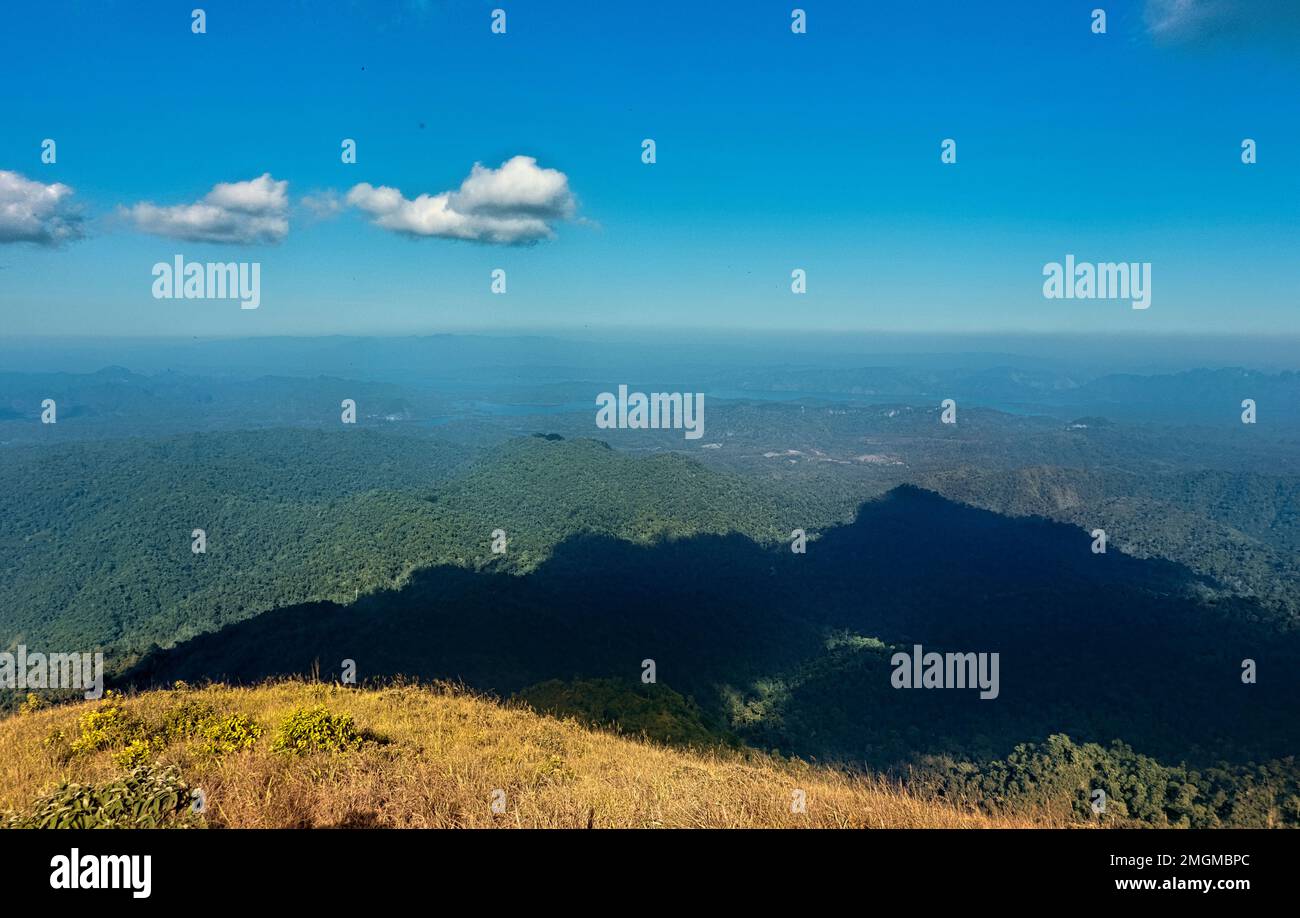 View from the summit on Khao Chang Phueak, Thong Pha Phum National Park, Kanchanaburi, Thailand Stock Photo