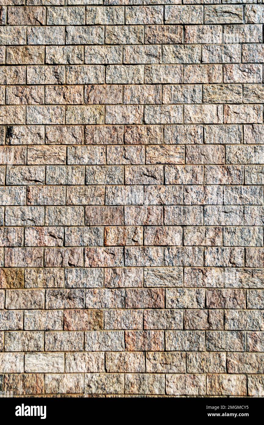 Gray wall from stone blocks for advertisement background. Stock Photo