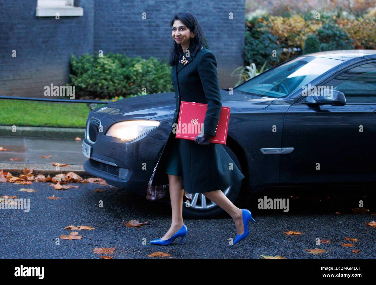 Suella Braverman, Home Secretary, in Downing street. She has been addressing the problem of migrants crossing the Channel. Stock Photo