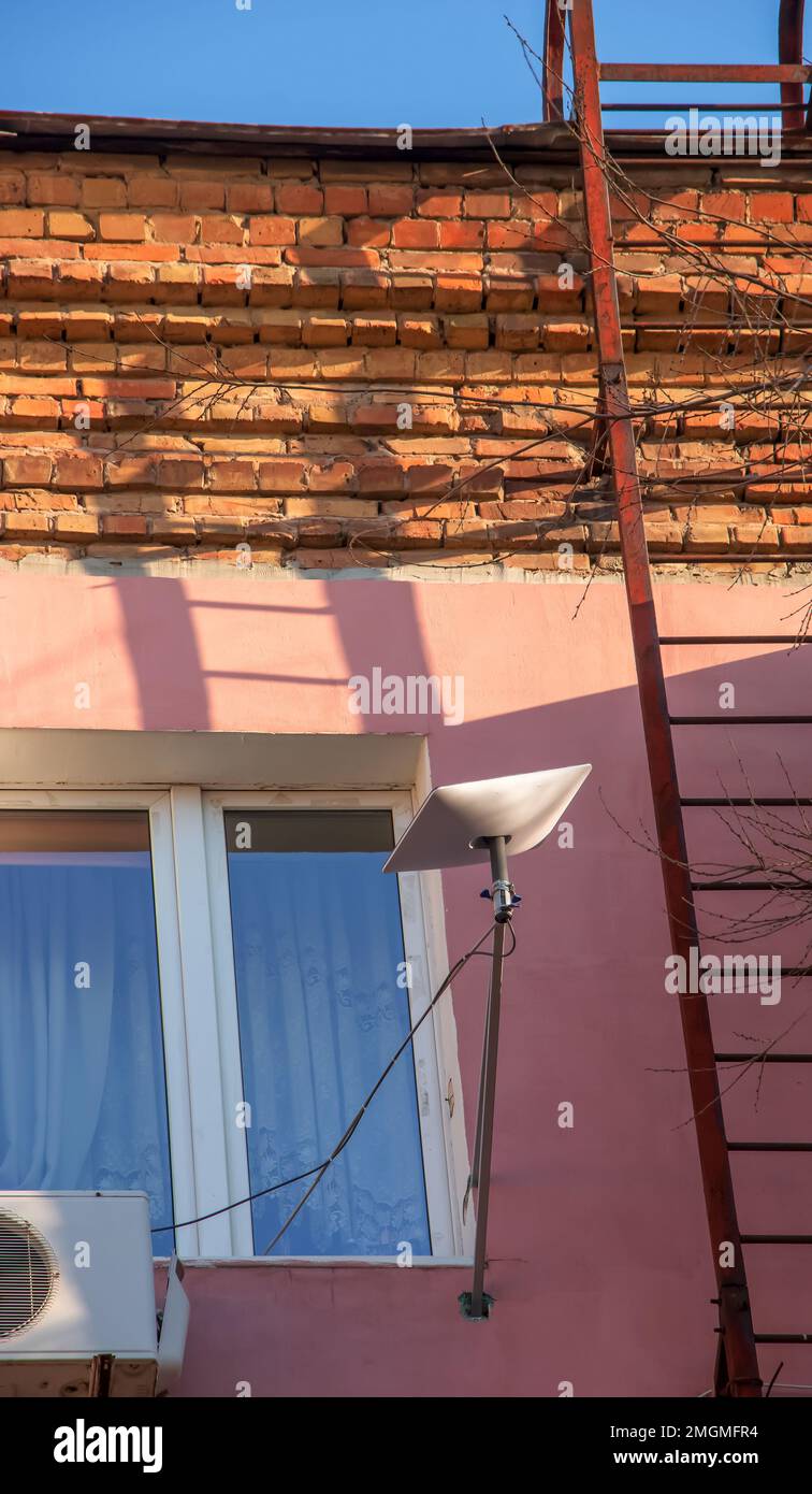 Starlink satellite dish, an constellation operated by SpaceX