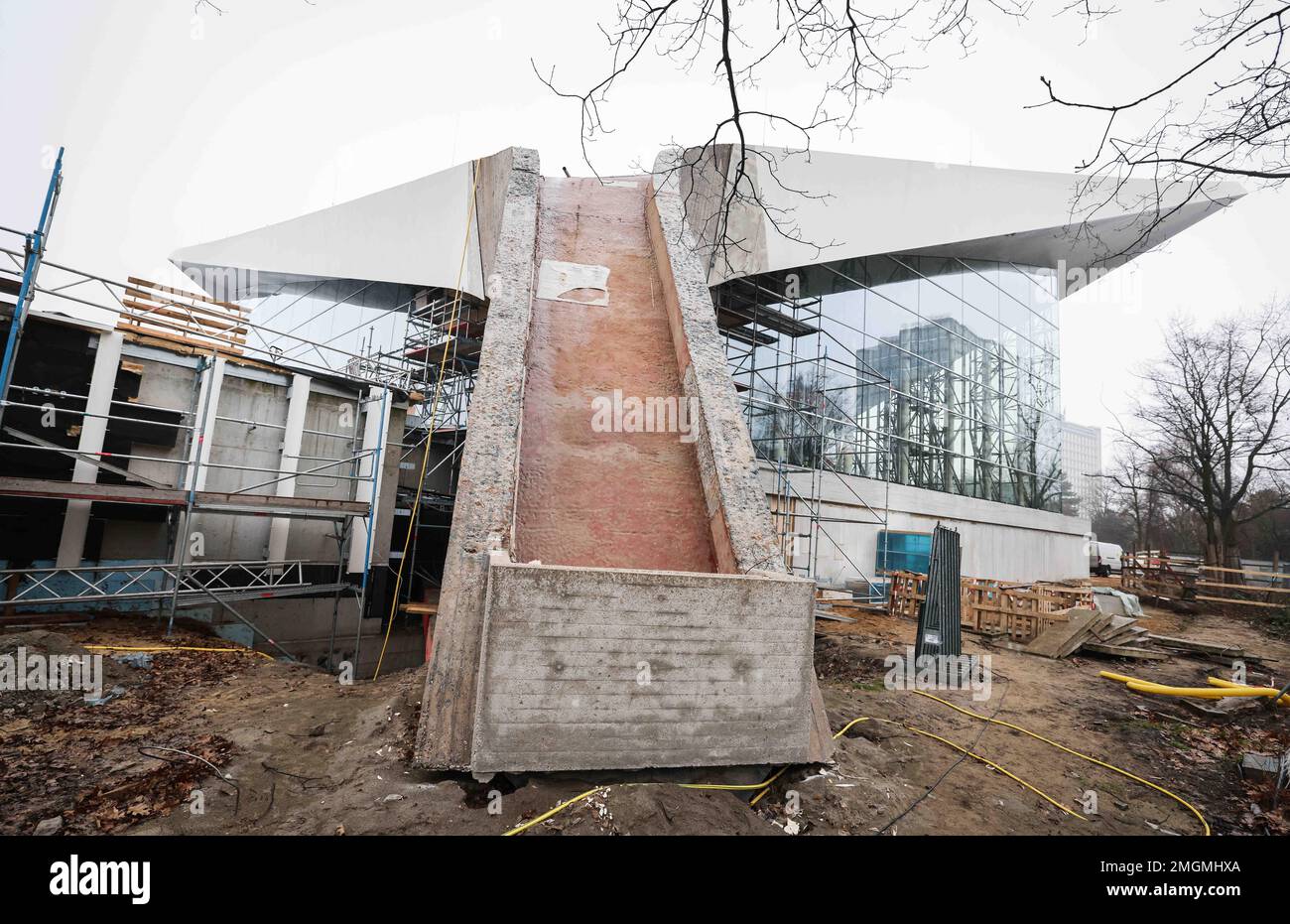 26 january 2023 hamburg exterior view of the alster swimming pool