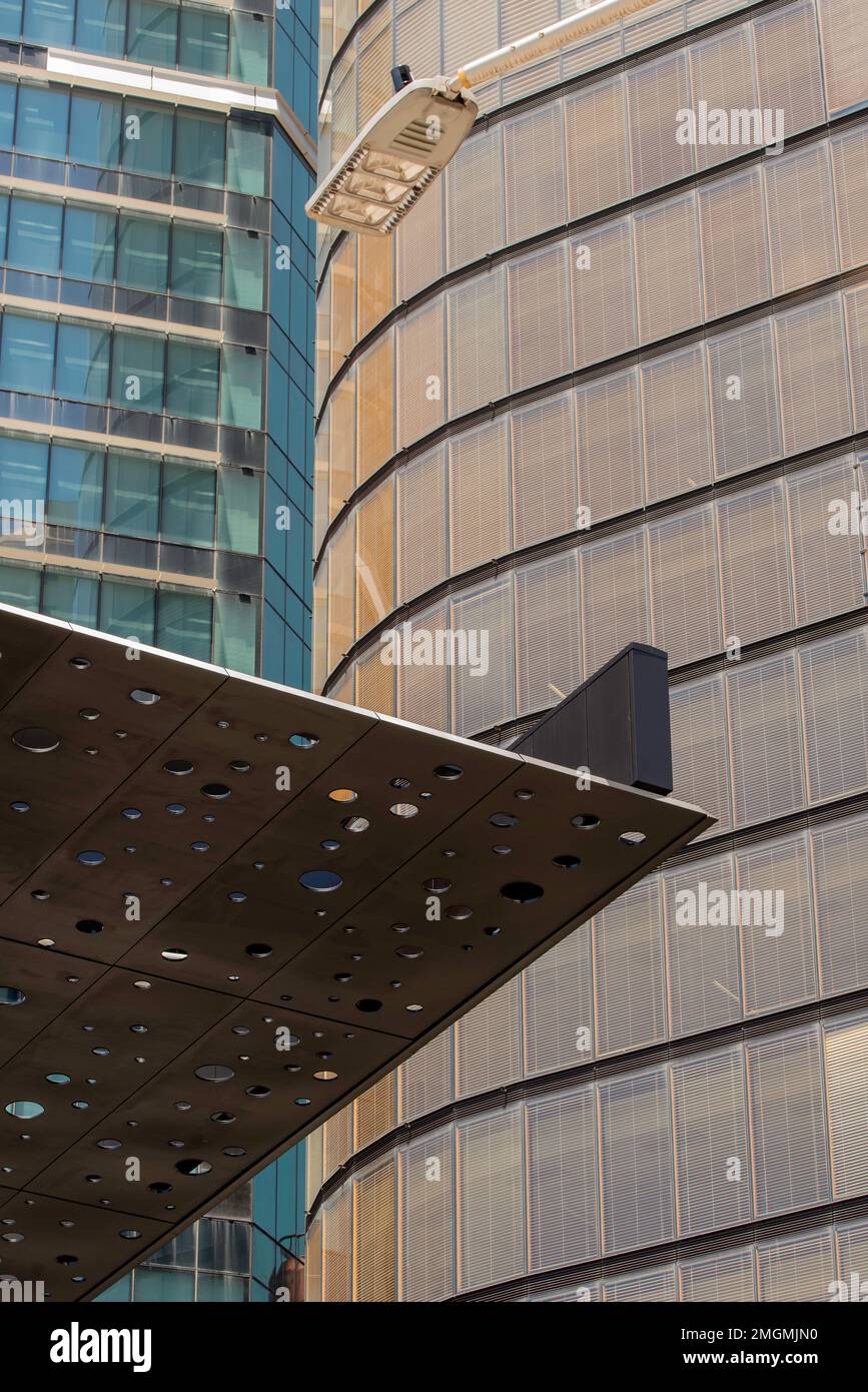 a perforated steel canopy that will suspend 20 metres above ground