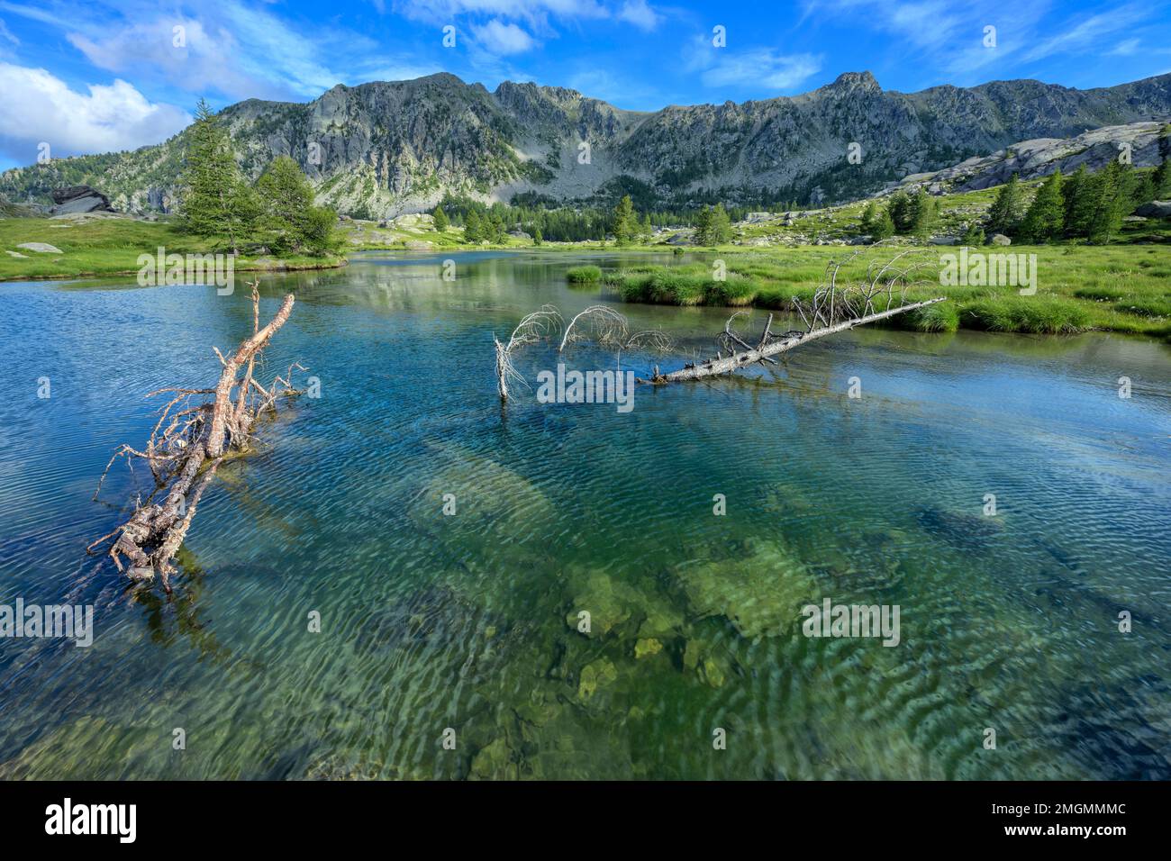 The lower Long Lake in the Mercantour National Park. Lake located under