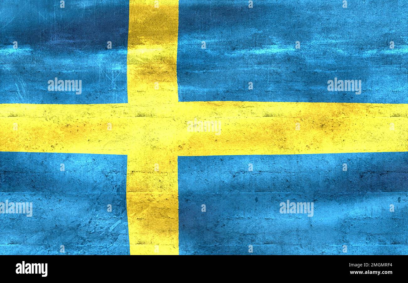 Sweden flag - realistic waving fabric flag Stock Photo - Alamy