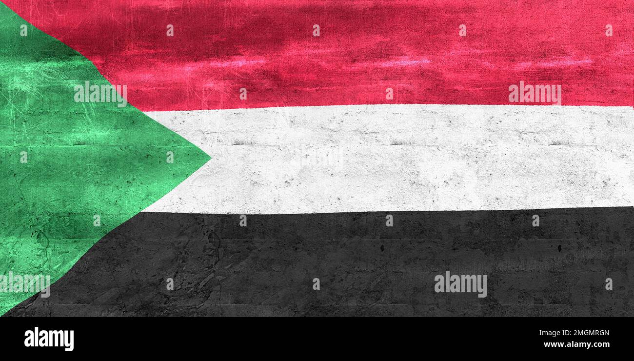 Sudan flag - realistic waving fabric flag Stock Photo - Alamy