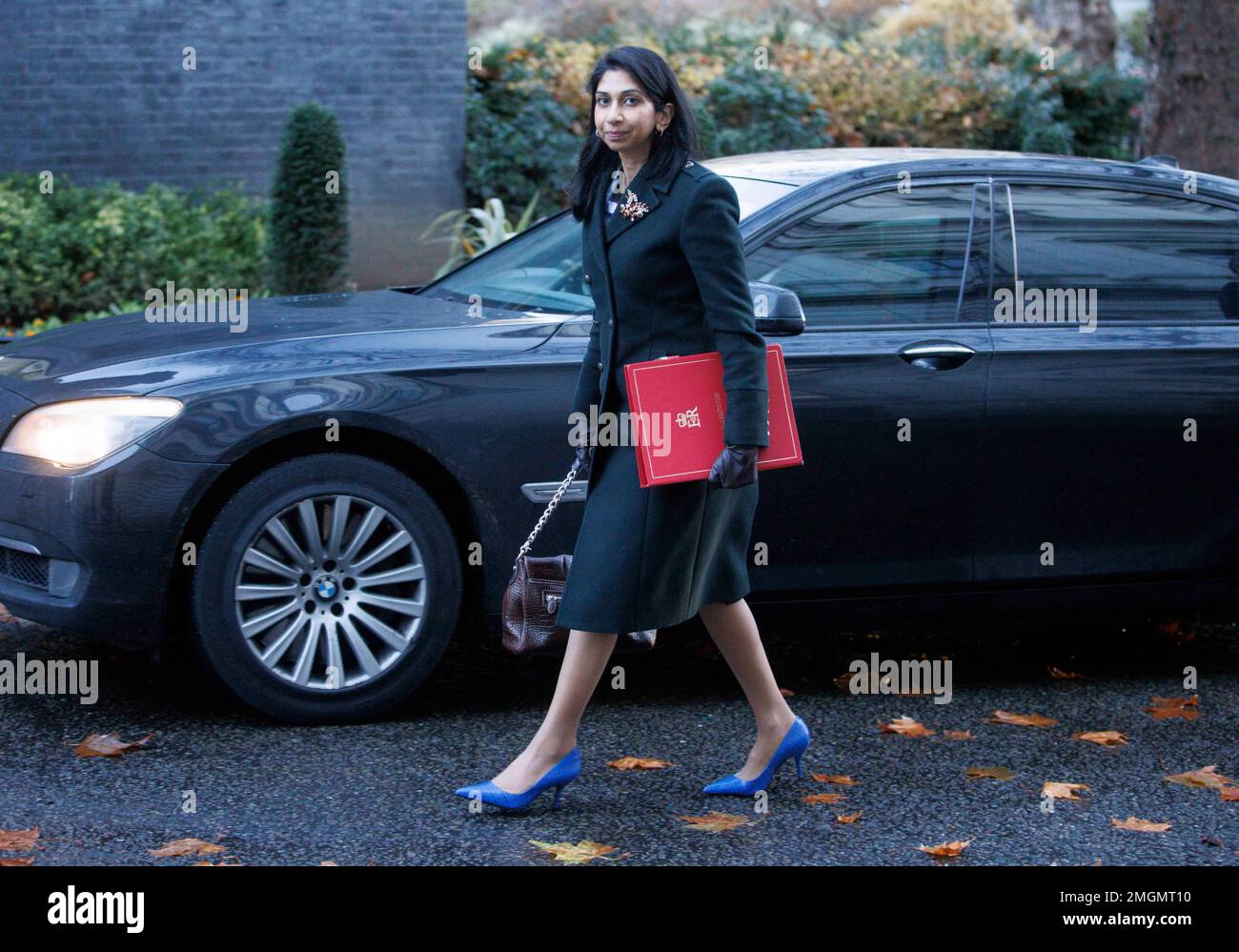 Suella Braverman, Home Secretary, in Downing street. She has been addressing the problem of migrants crossing the Channel. Stock Photo