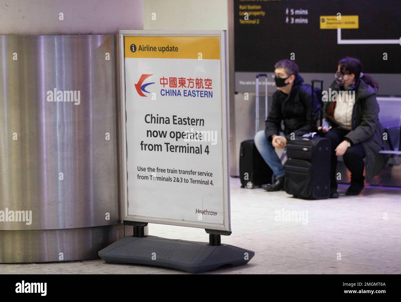 Heathrow Arrivals from Asia. From January 2023, if you travel (or return) from mainland China to England you must take a pre-departure COVID-19 test. Stock Photo