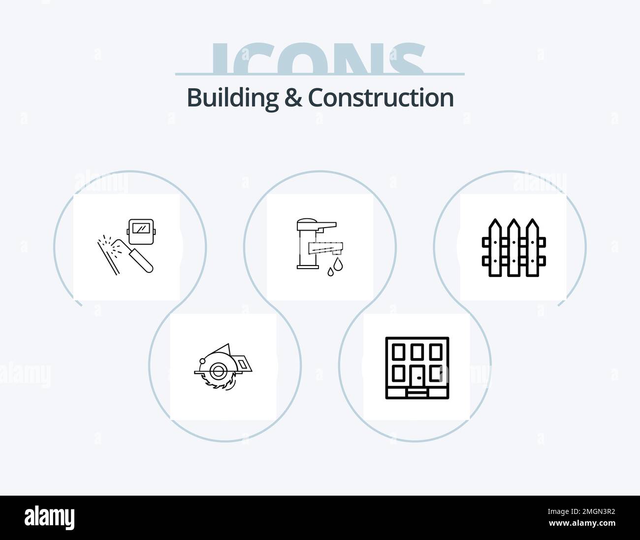 Building And Construction Line Icon Pack 5 Icon Design. paint