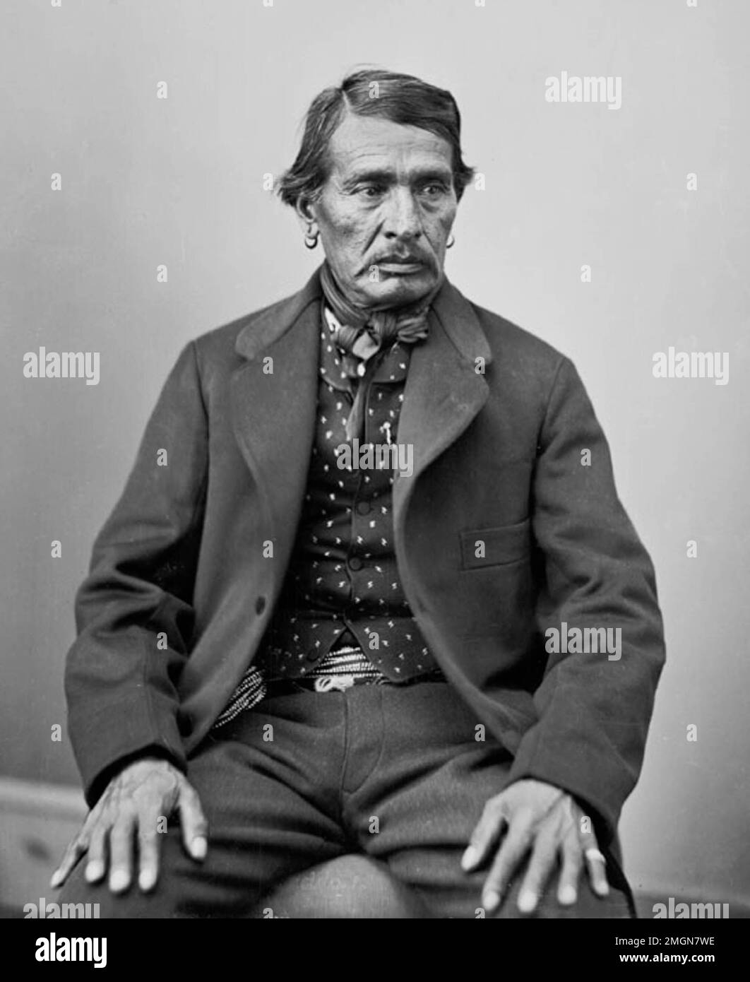The Caddo chief George Washington was also known as Shoetat or 'Little Boy.' Stock Photo