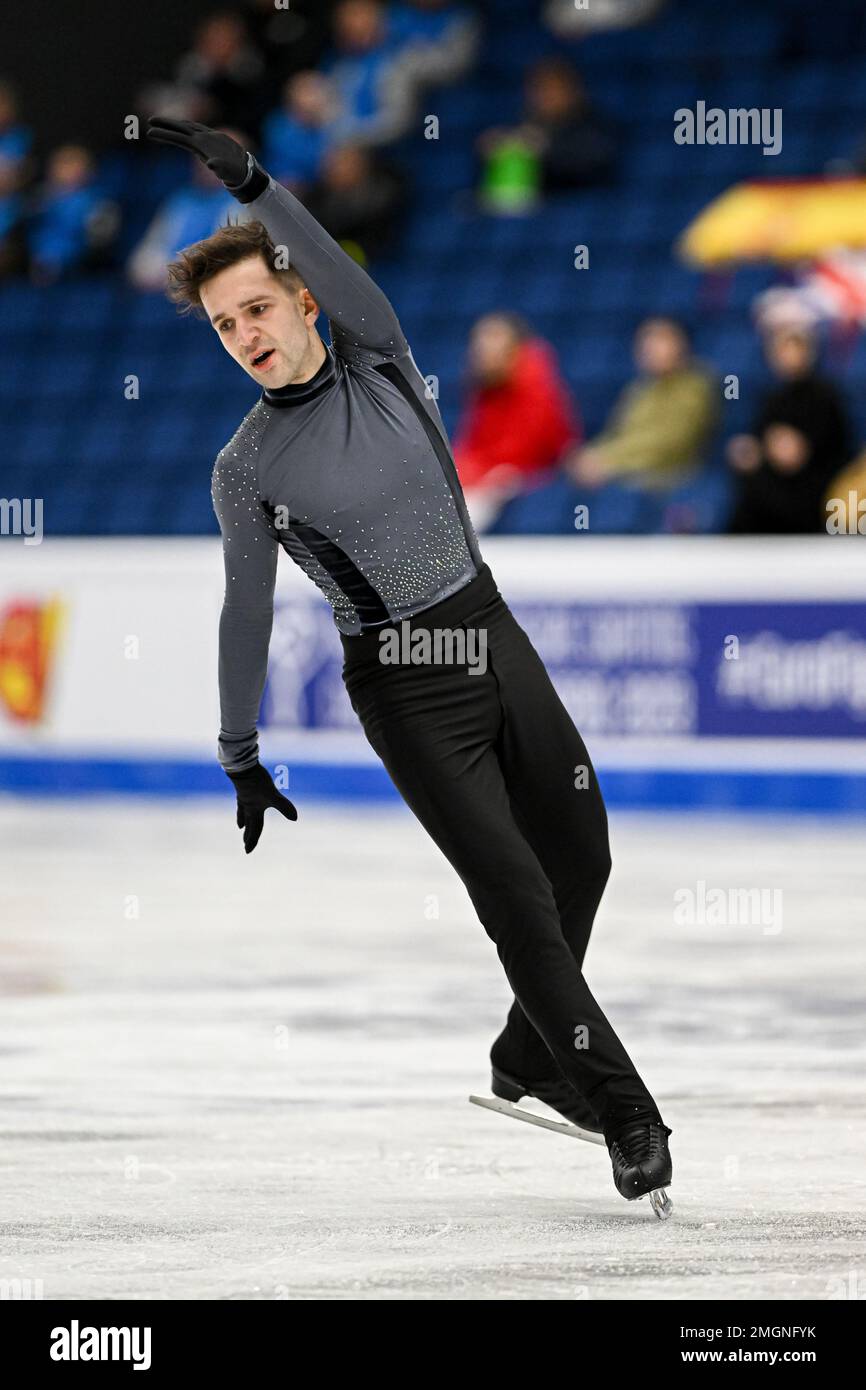 Burak DEMIRBOGA (TUR), during Men Short Program, at the ISU European