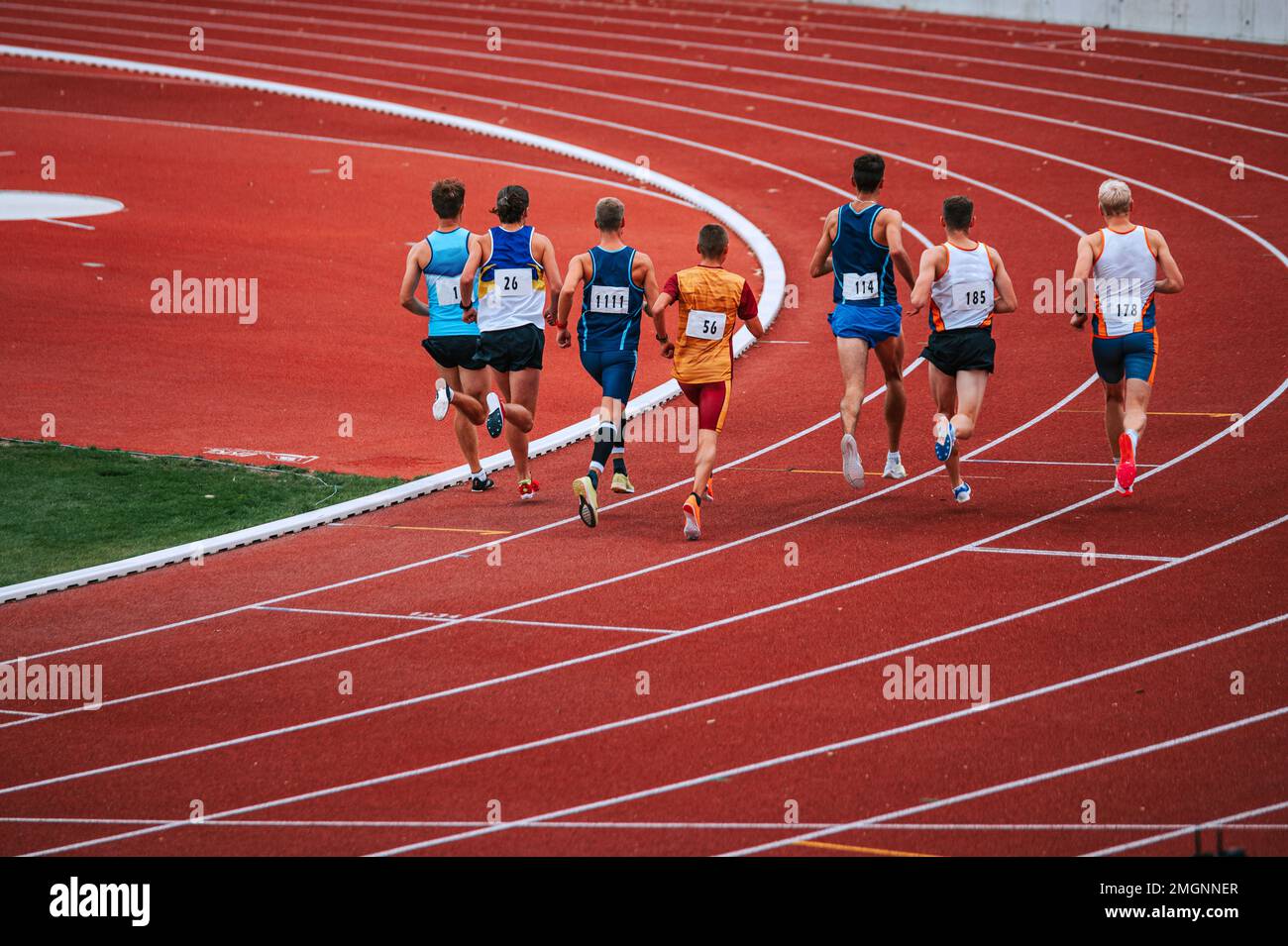 Dynamic image of long distance runners in motion during a 5000m race