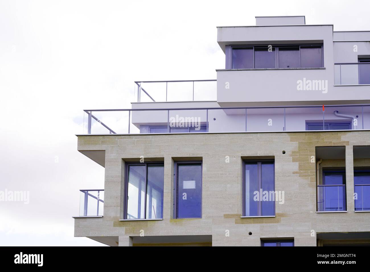 Picture of Modern new apartment flat building architecture exterior roof top Stock ...