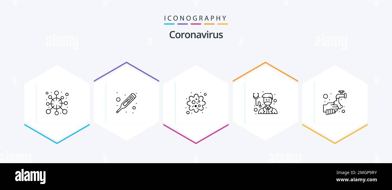 Coronavirus 25 Line icon pack including medical. healthcare. meter ...