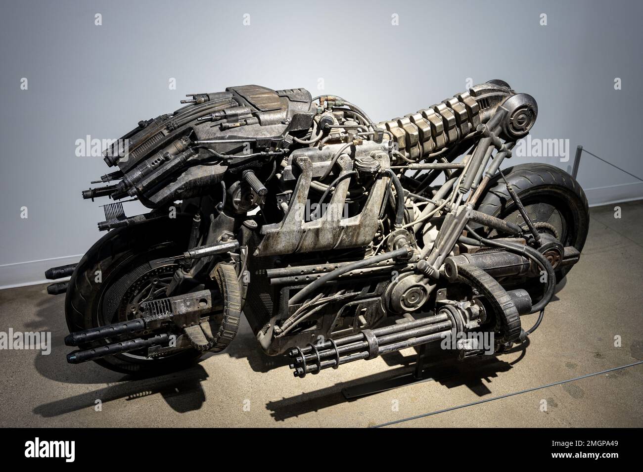2018 Skynet Moto Terminator motorcycle based on a Ducati Monster 1100s Stock Photo