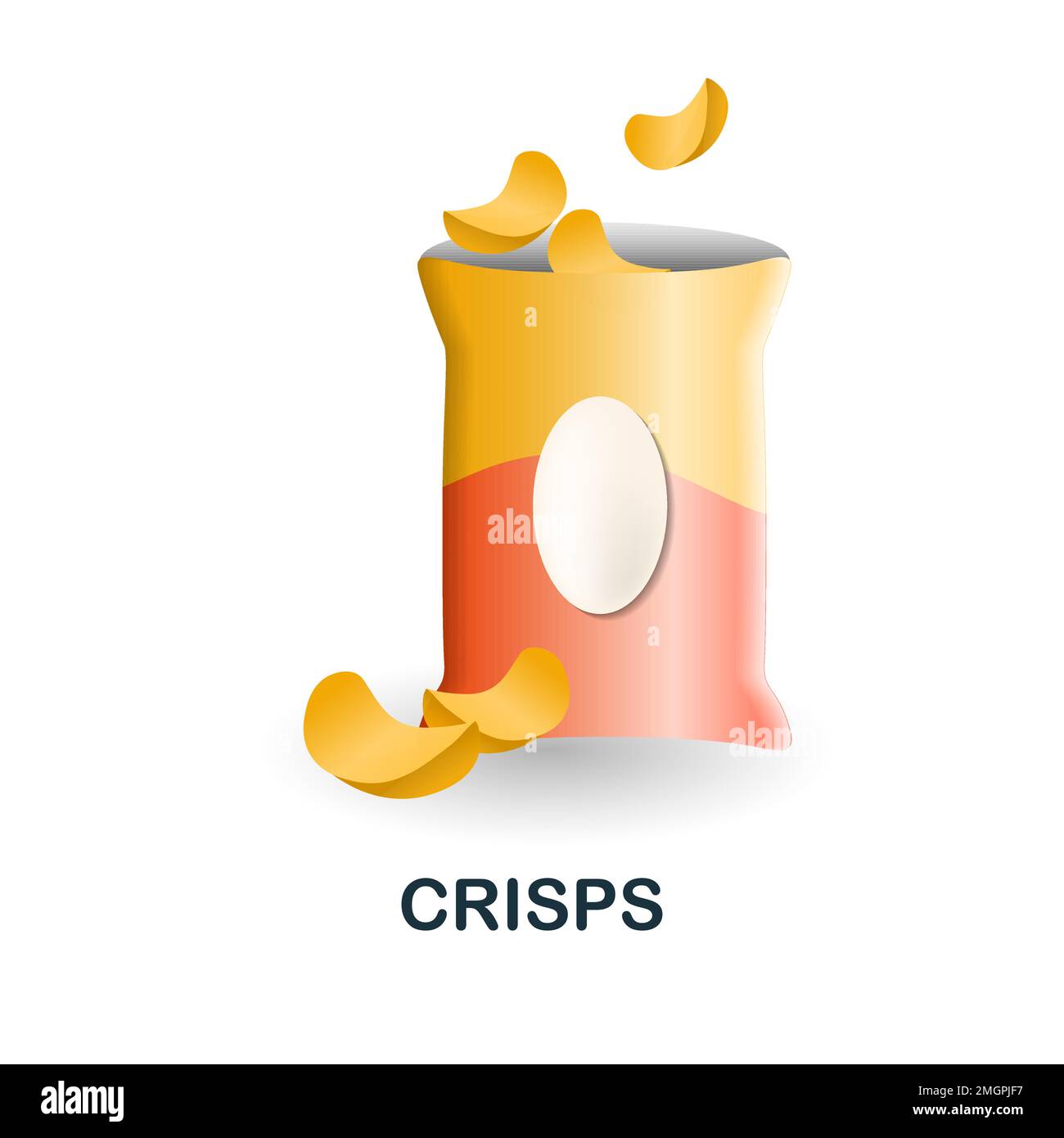 Crisps icon. 3d illustration from food market collection. Creative Crisps 3d icon for web design, templates, infographics and more Stock Vector