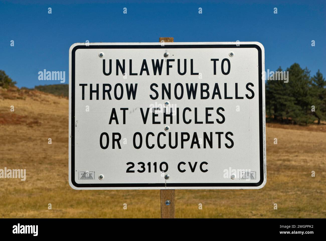 Sign at State Highway 79 in Cuyamaca Rancho State Park, California, USA Stock Photo