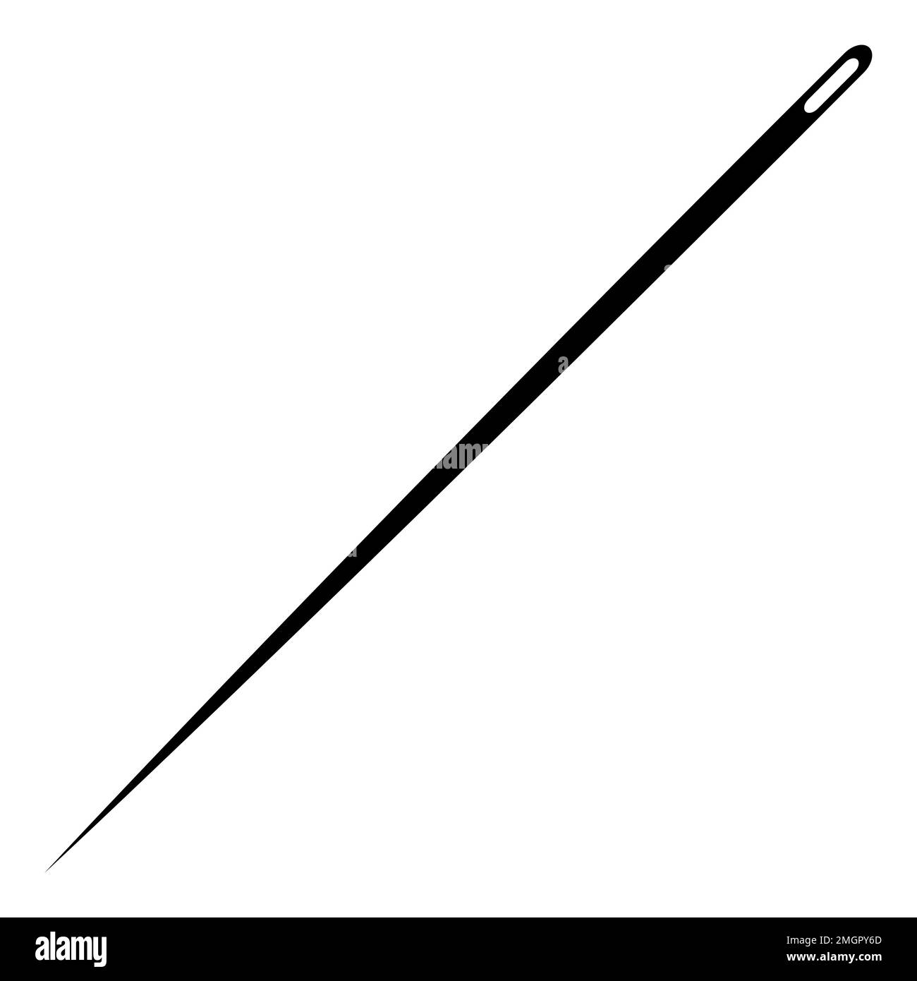 Icon needle sewing, logo needle fashion embroidery, steel textile tool Stock Vector