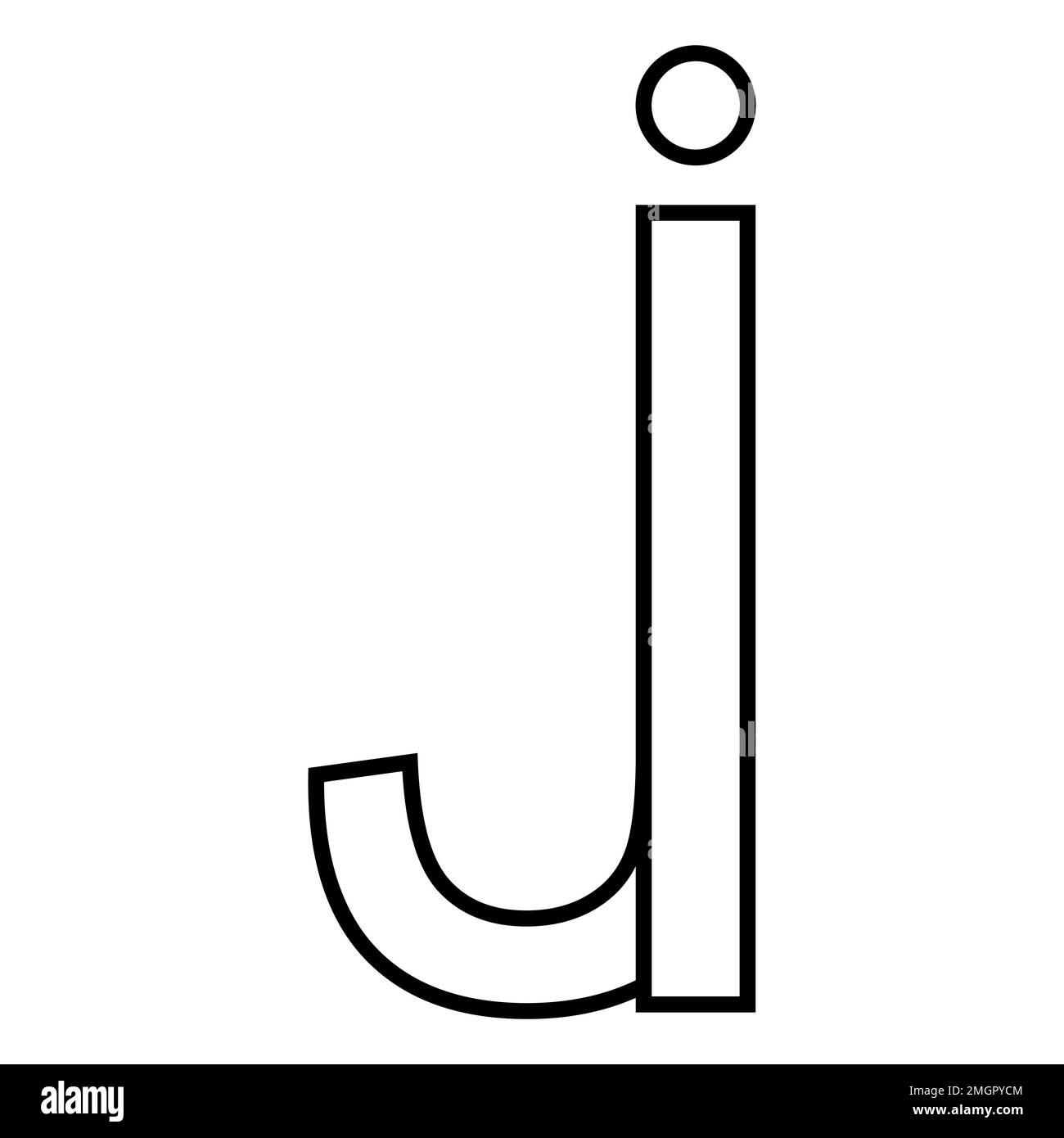 Logo sign ij ji icon double letters logotype i j Stock Vector
