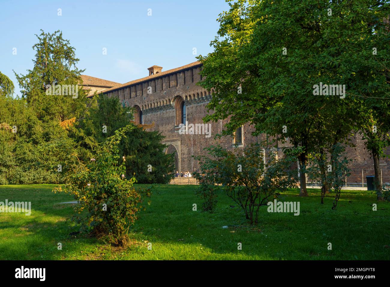 Milan, Lombardy, Italy: the medieval castle known as Castello Sforzesco Stock Photo
