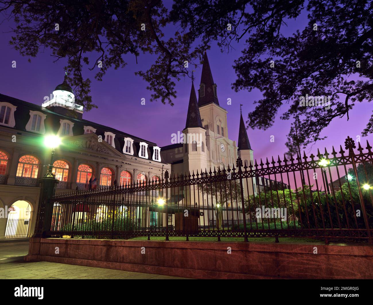 USA,Louisiana,New Orleans,French Quarter, The Saint Louis Cathedral is the oldest Cathedral in North America, founded as a Catholic Parish in 1720 Stock Photo