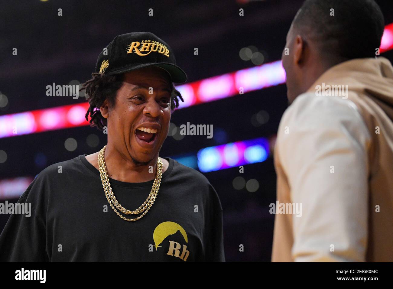 Jaybucks Rapper Rapper Jay-Z, left, talks with sports agent Rich Paul during the first ...