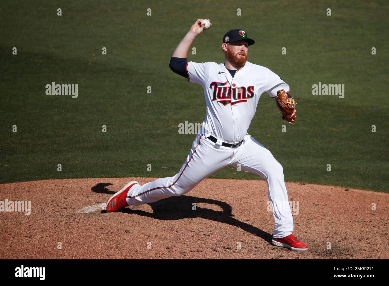 Minnesota Twins pitcher Zack Littell delivers to the Tampa Bay Rays